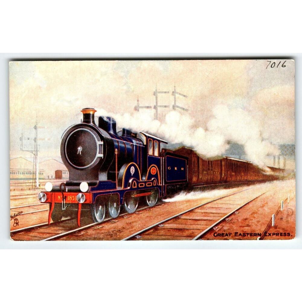 Railroad Train Postcard Tuck Great Eastern Express Railway Series 9161 Vintage